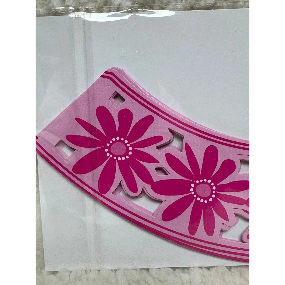 Wilton Cupcake Wraps Pink Floral Daisy 2-Pack 36 Count Total 2 Inch Diameter